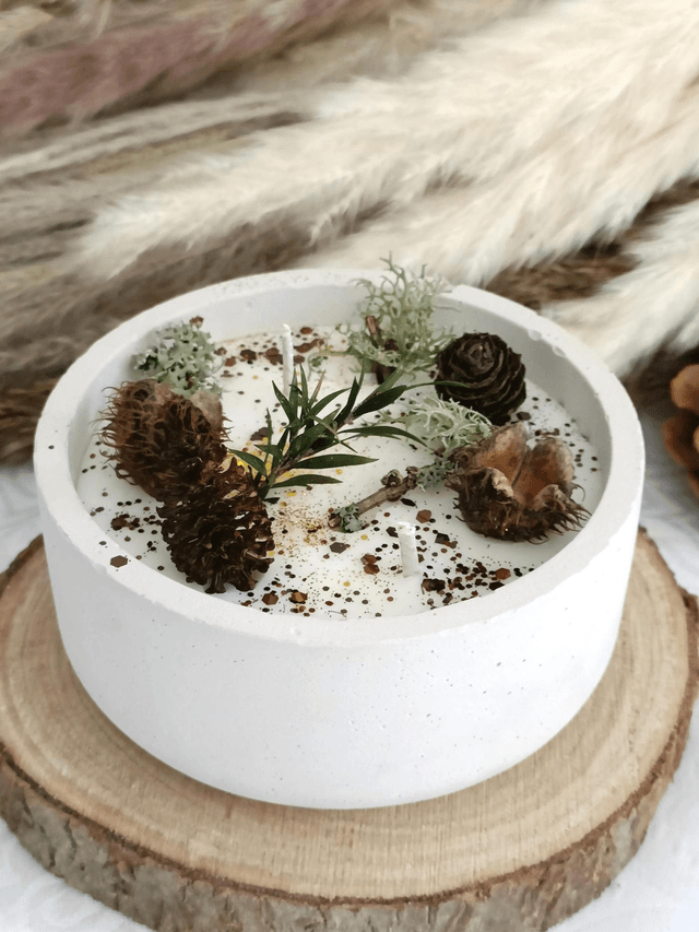 Bougie thème balade en forêt