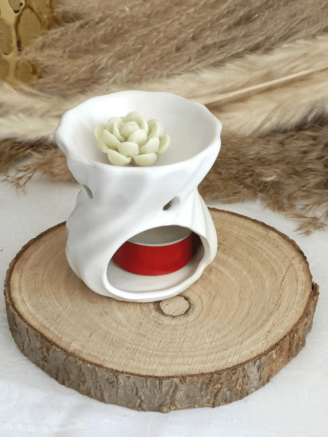 Brûle parfum blanc torsadé
