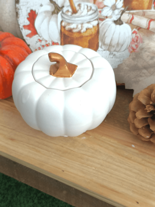 Bougie pot citrouille fait main