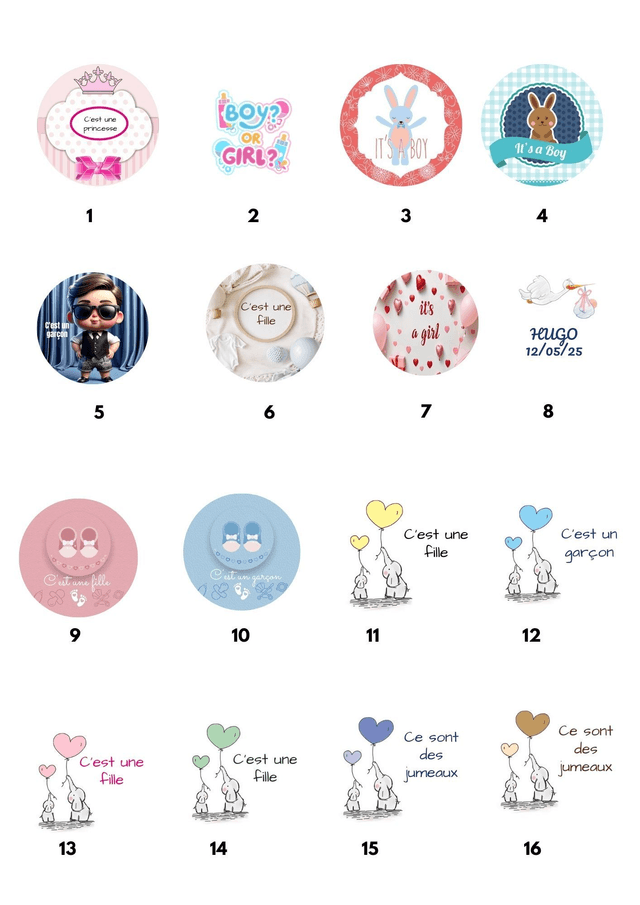 Bougie flacon cadeau invités baby shower / gender reveal