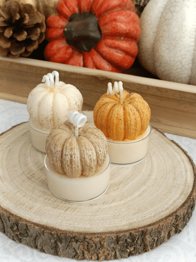 Bougies chauffe-plat citrouille