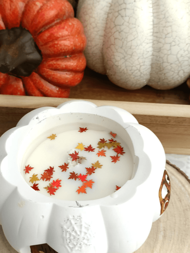 Bougie Halloween citrouille maison de sorcière