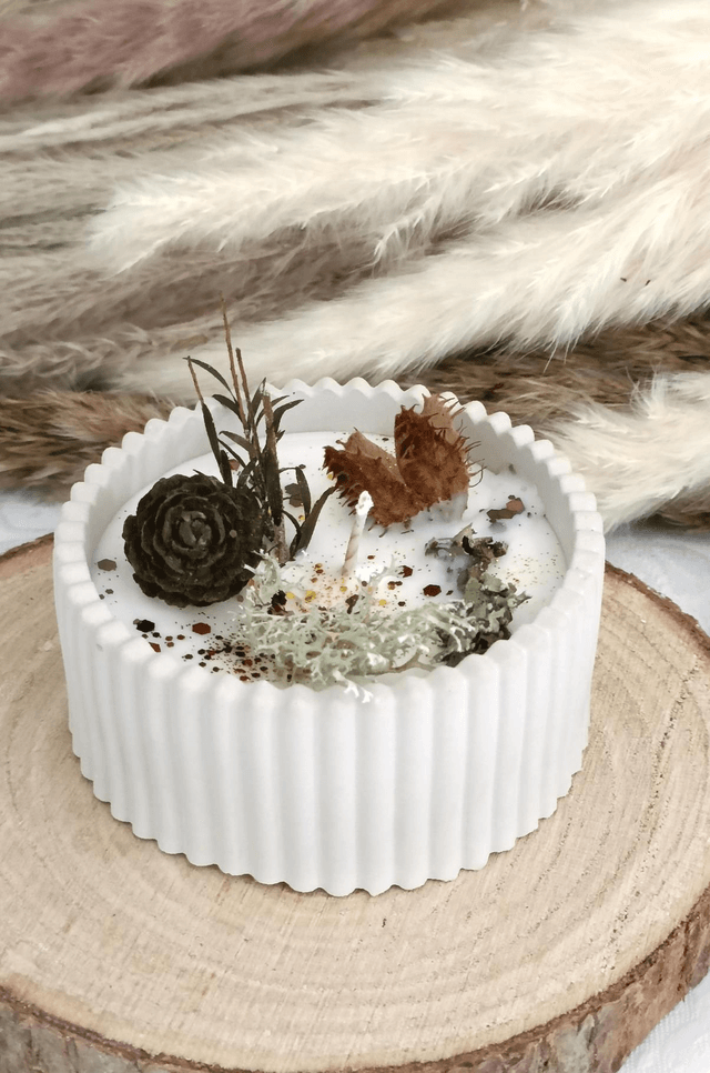 Bougie parfumée thème balade en forêt