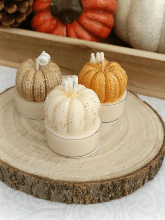 Bougies chauffe-plat citrouille