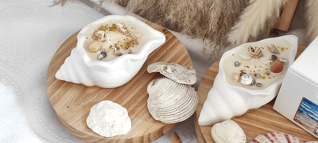 Bougie coquillage monoï 