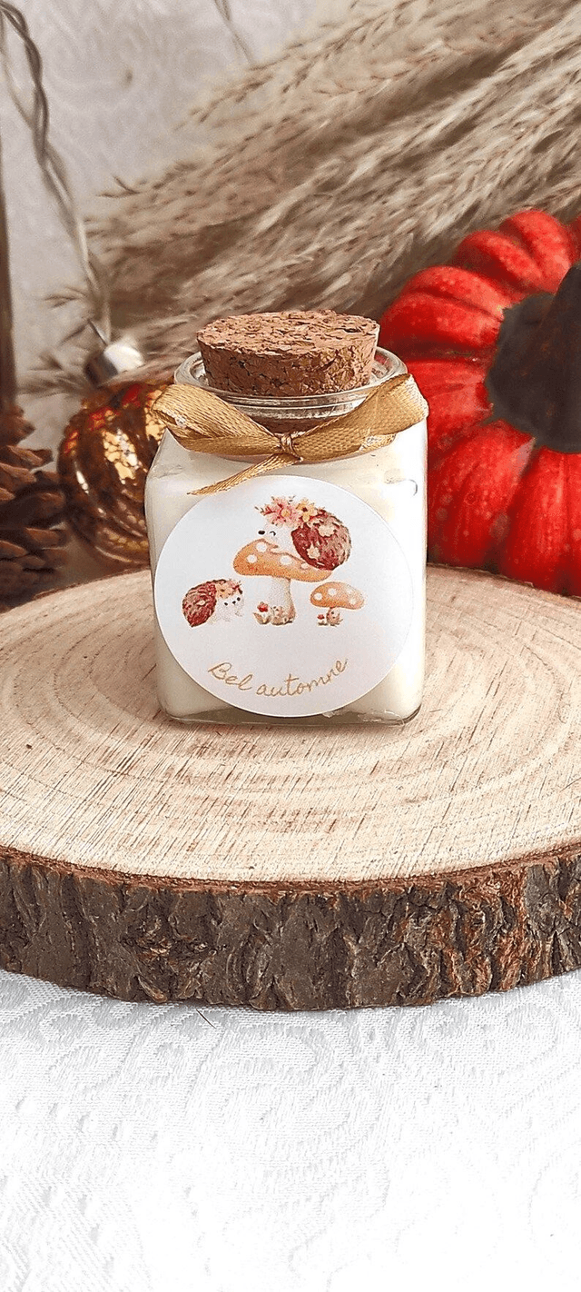 Bougie personnalisée flacon cadeau Halloween / Automne