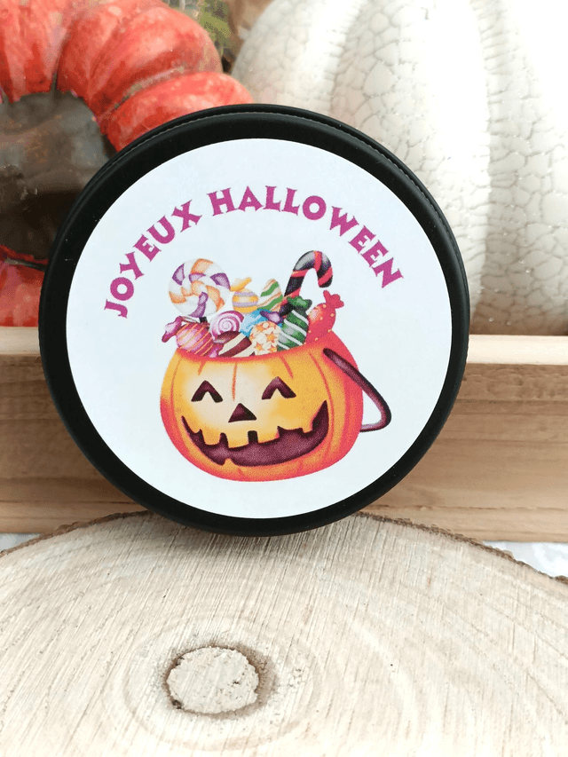 Bougie Halloween boîte métallique noire