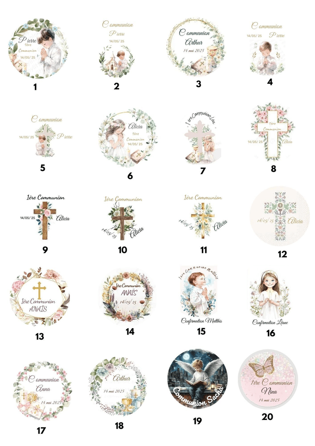 Bougie flacon cadeau invités communion
