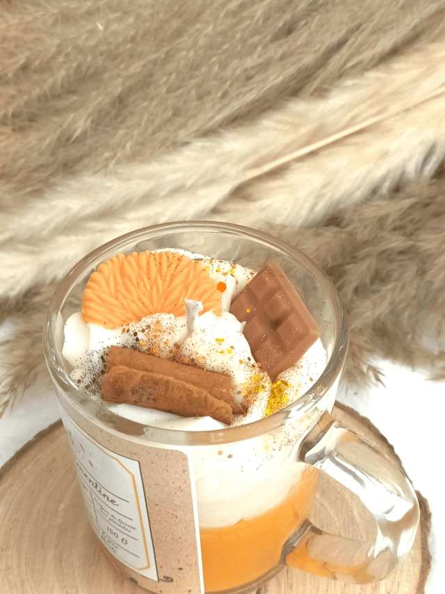 Bougie tasse gourmande de l'automne