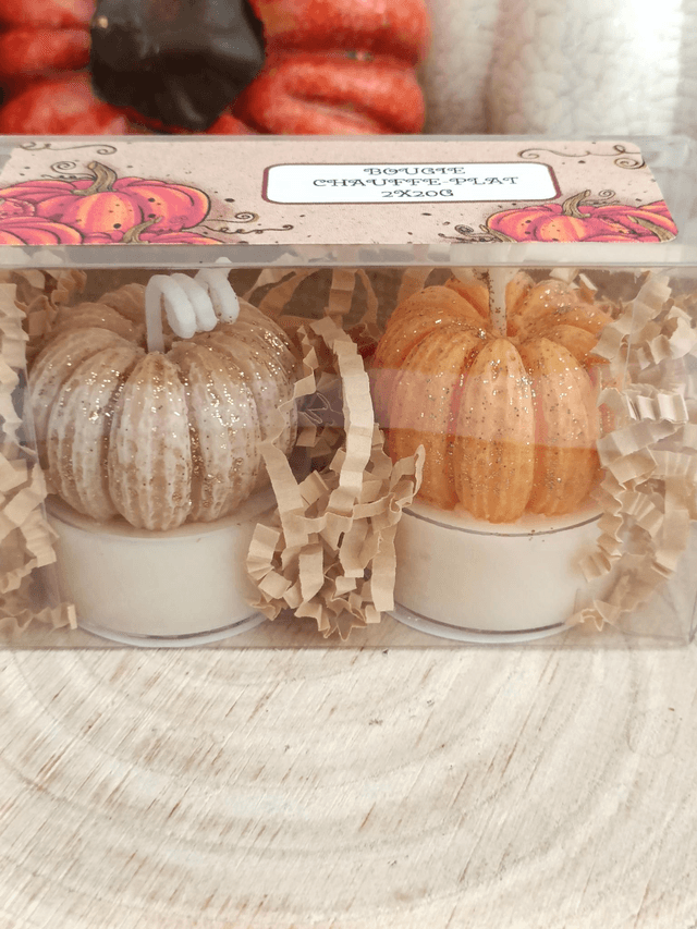 Bougies chauffe-plat citrouille