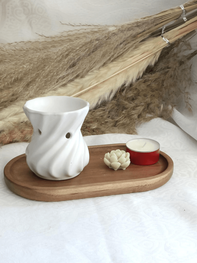 Brûle parfum blanc torsadé