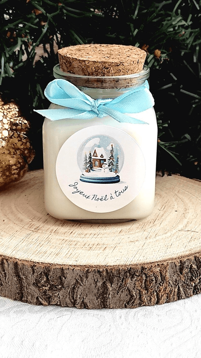 Bougie personnalisée flacon cadeau Noël