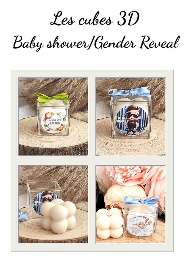 Flacon vide personnalisé Baby shower / Gender Reveal