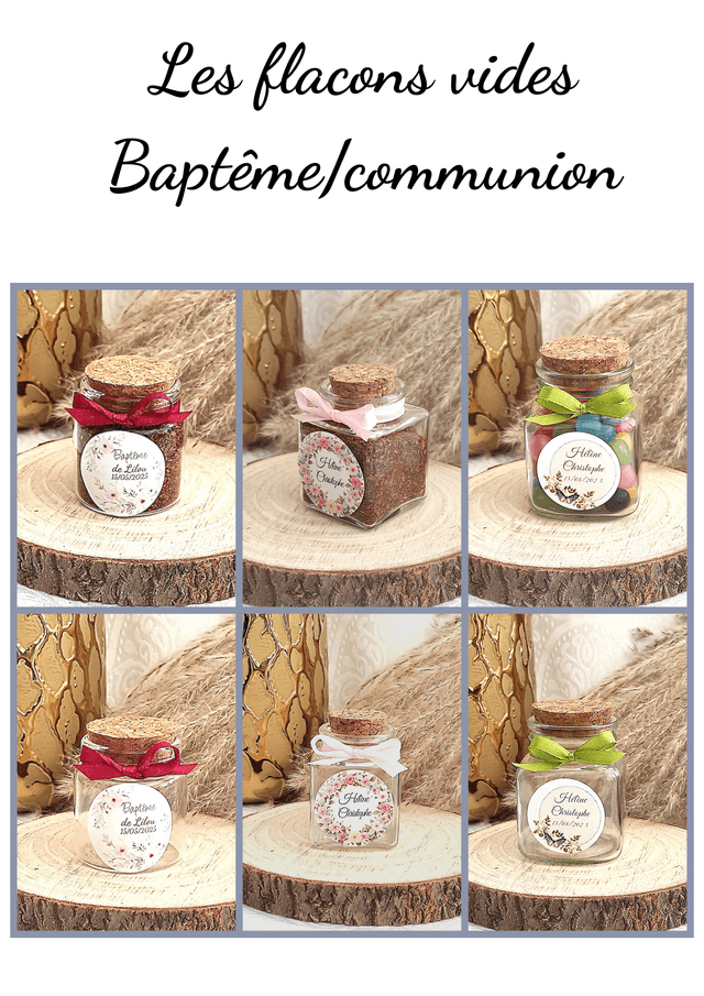 Flacon vide personnalisé Baptême