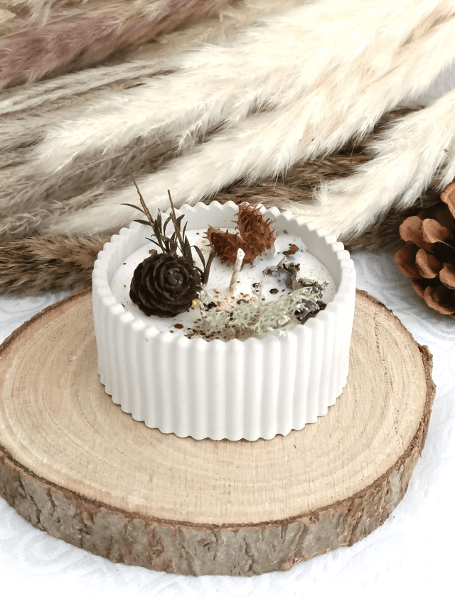 Bougie parfumée thème balade en forêt